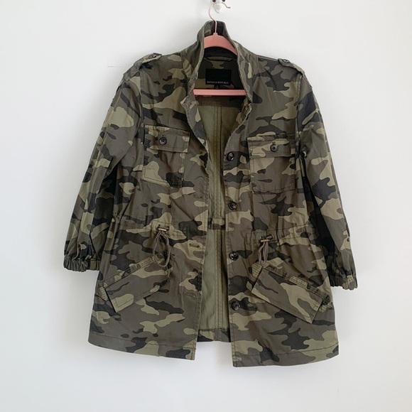 Banana Republic Oversized Camo Military Army Jacket Small - Picture 6 of 15